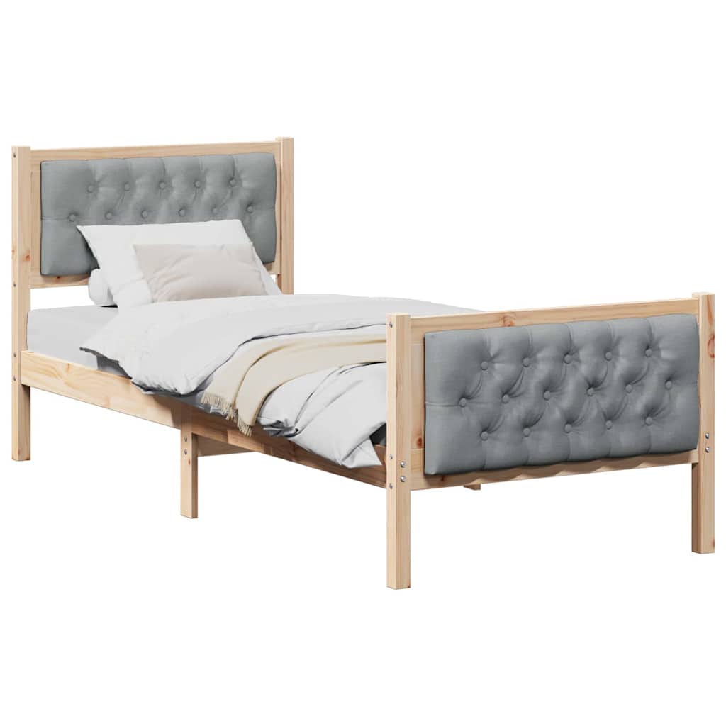Struttura del letto Grigio chiaro 75 x 190 cm Pino massello | homemem39