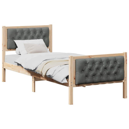 Struttura del letto Grigio scuro 75 x 190 cm Pino massello | homemem39