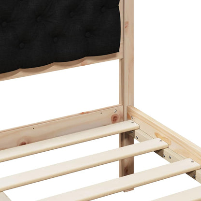 Struttura del letto con testiera Nero 75 x 190 cm Pino massello | homemem39