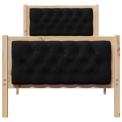 Struttura del letto con testiera Nero 75 x 190 cm Pino massello | homemem39