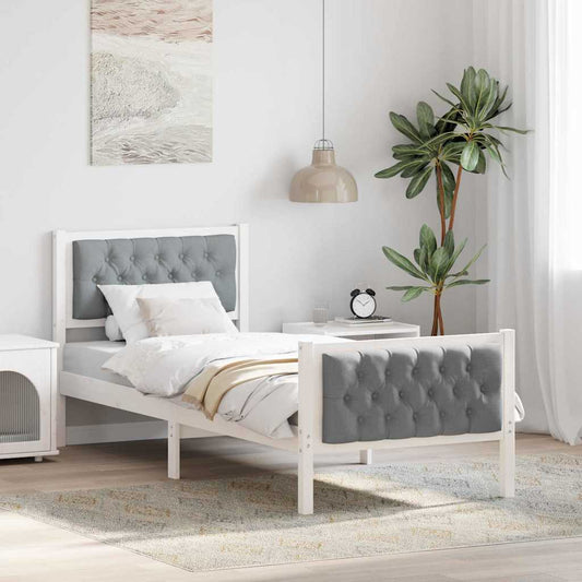 Struttura del letto Grigio chiaro 75 x 190 cm Pino massello | homemem39