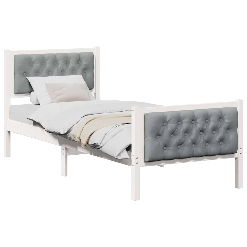Struttura del letto Grigio chiaro 75 x 190 cm Pino massello | homemem39