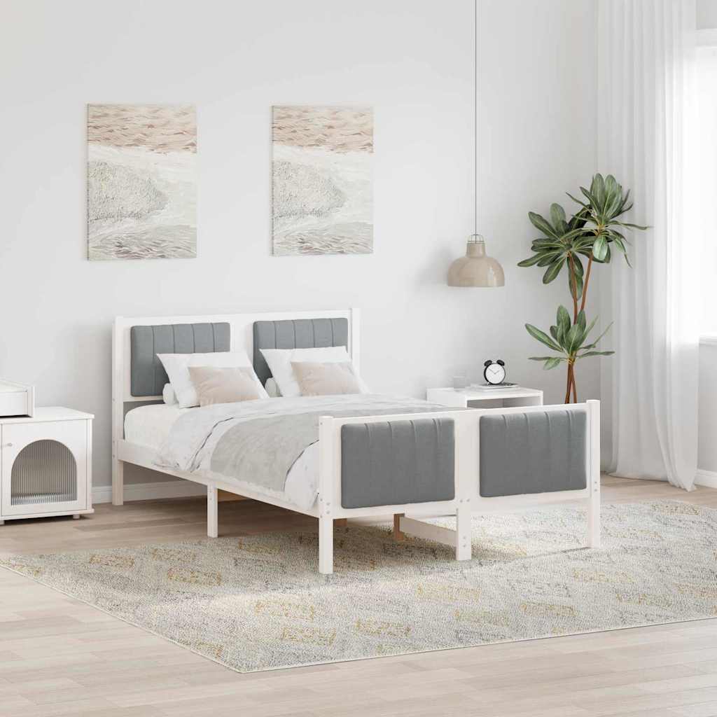 Struttura del Letto Bianco e grigio chiaro 120 x 200 cm | homemem39
