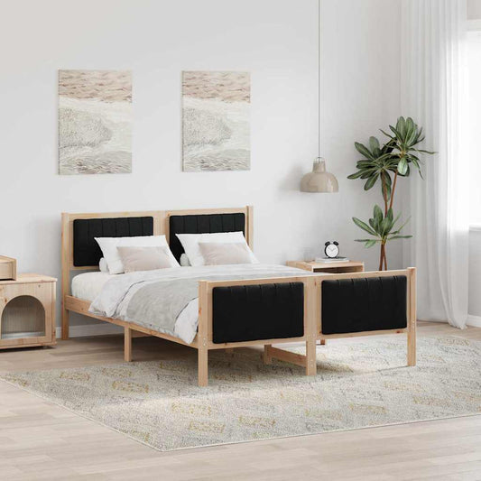 Struttura del Letto con testiera Marrone e nero 135 x 190 cm | homemem39