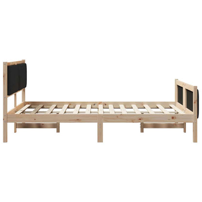 Struttura del Letto con testiera Marrone e nero 135 x 190 cm | homemem39