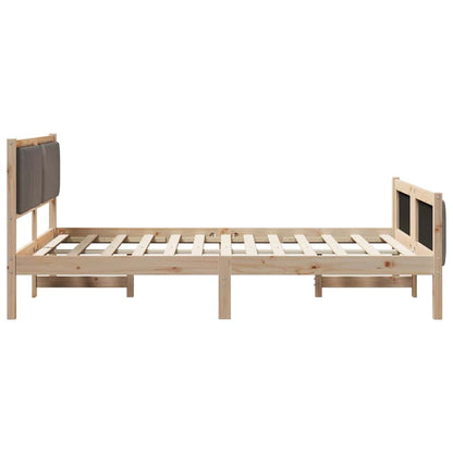 Struttura del Letto con testiera Marrone e taupe 135 x 190 cm | homemem39