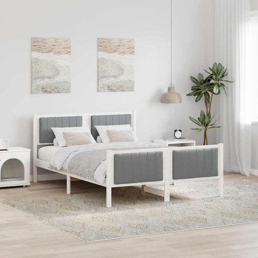 Struttura del Letto Bianco e grigio chiaro 135 x 190 cm | homemem39