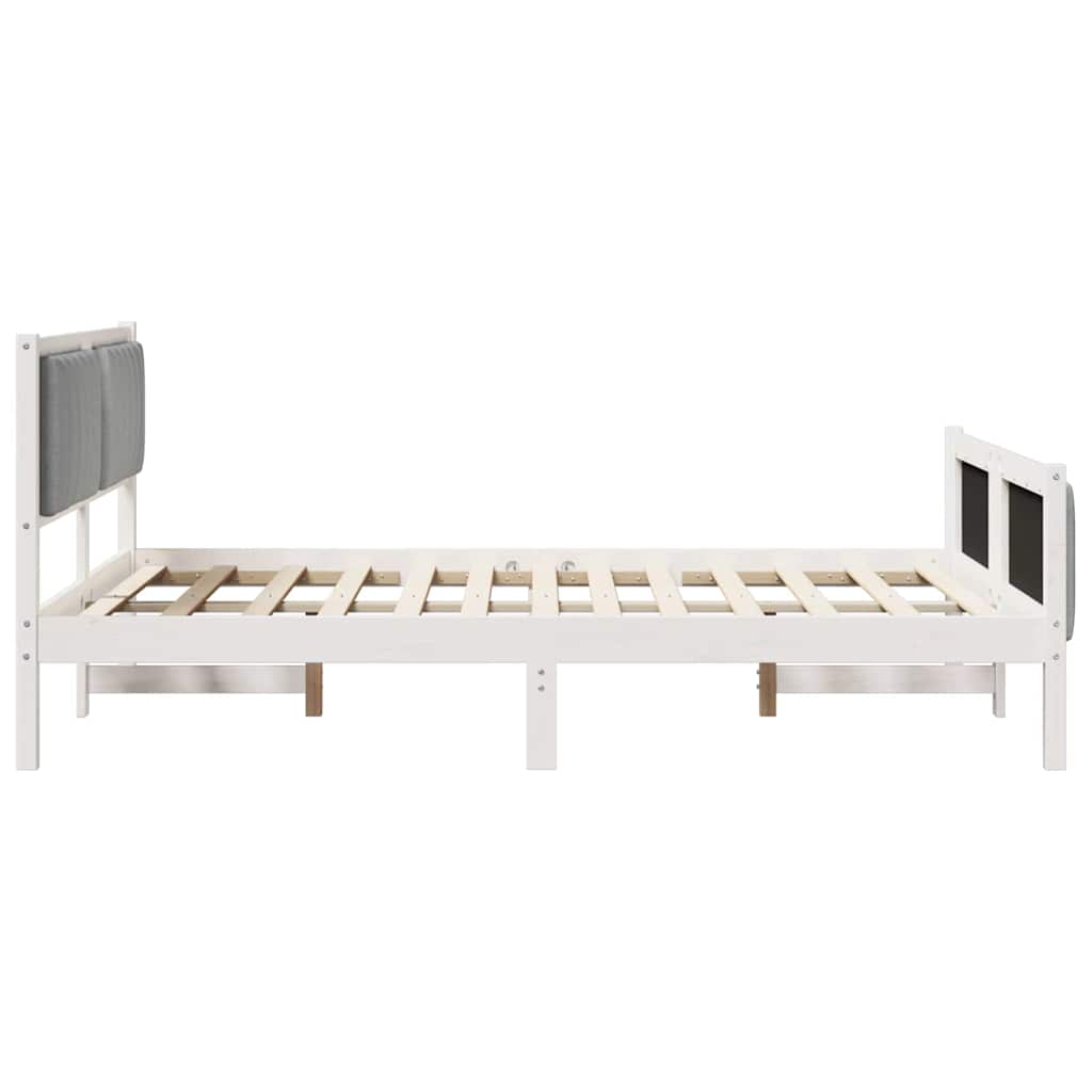 Struttura del Letto Bianco e grigio chiaro 135 x 190 cm | homemem39