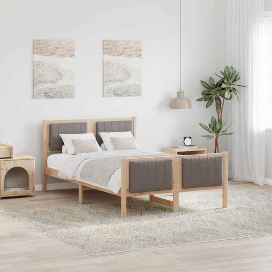 Struttura del Letto con testiera Marrone e taupe 120 x 190 cm