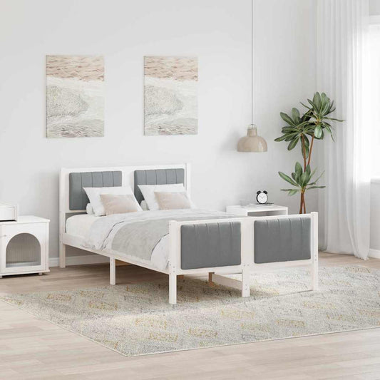 Struttura del Letto Bianco e grigio chiaro 120 x 190 cm | homemem39