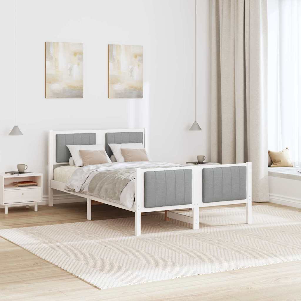 Struttura del Letto Bianco e grigio chiaro 120 x 190 cm | homemem39