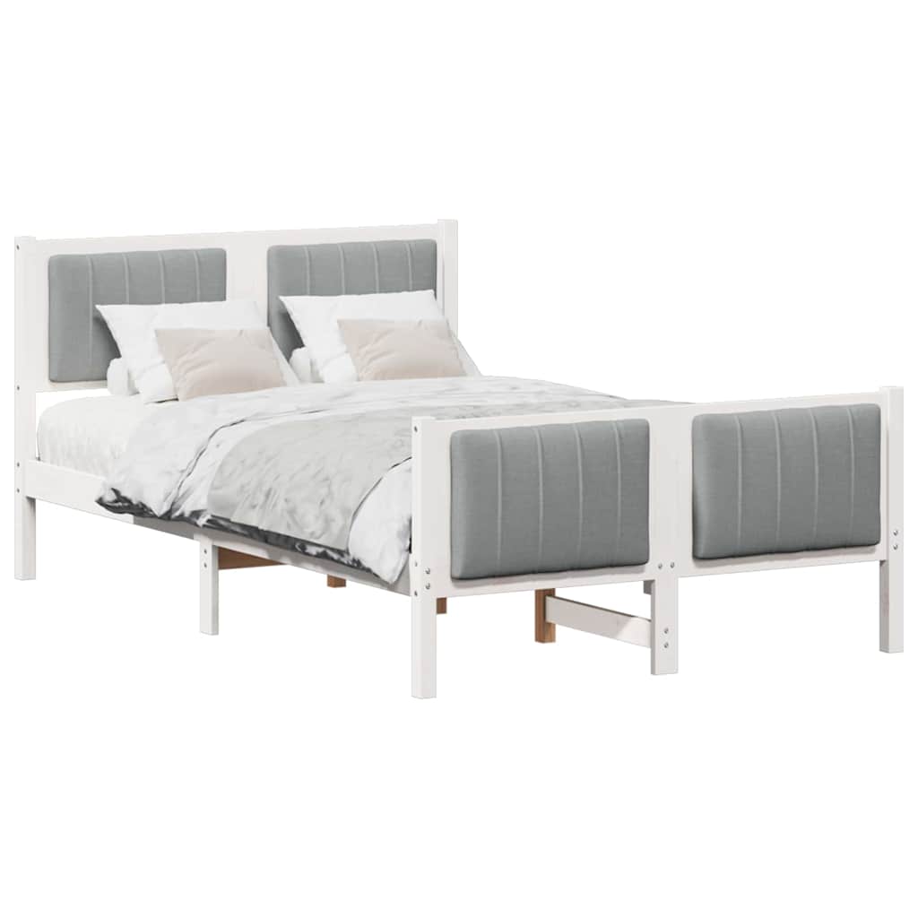 Struttura del Letto Bianco e grigio chiaro 120 x 190 cm | homemem39