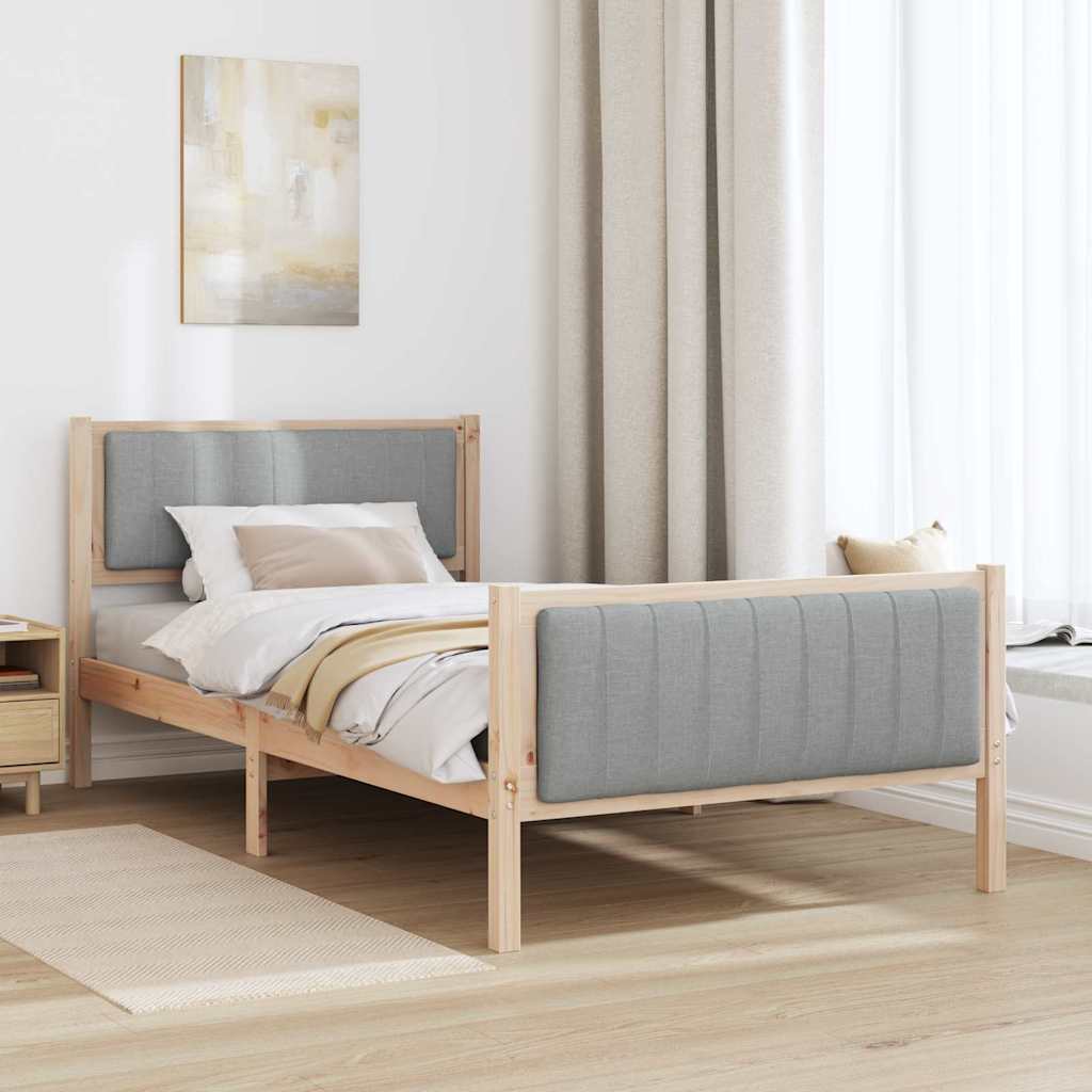 Struttura del Letto Marrone e grigio chiaro 100 x 200 cm | homemem39