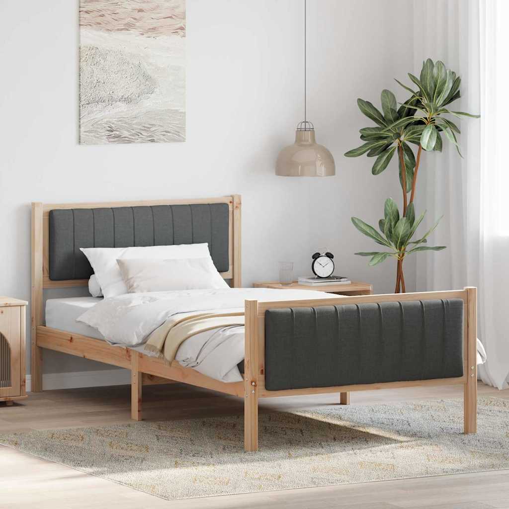 Struttura del Letto marrone e grigio scuro 100 x 200 cm | homemem39