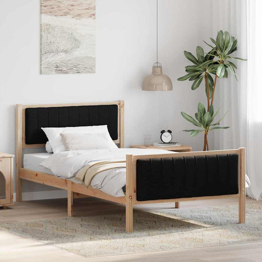 Struttura del Letto con testiera Marrone e nero 100 x 200 cm | homemem39