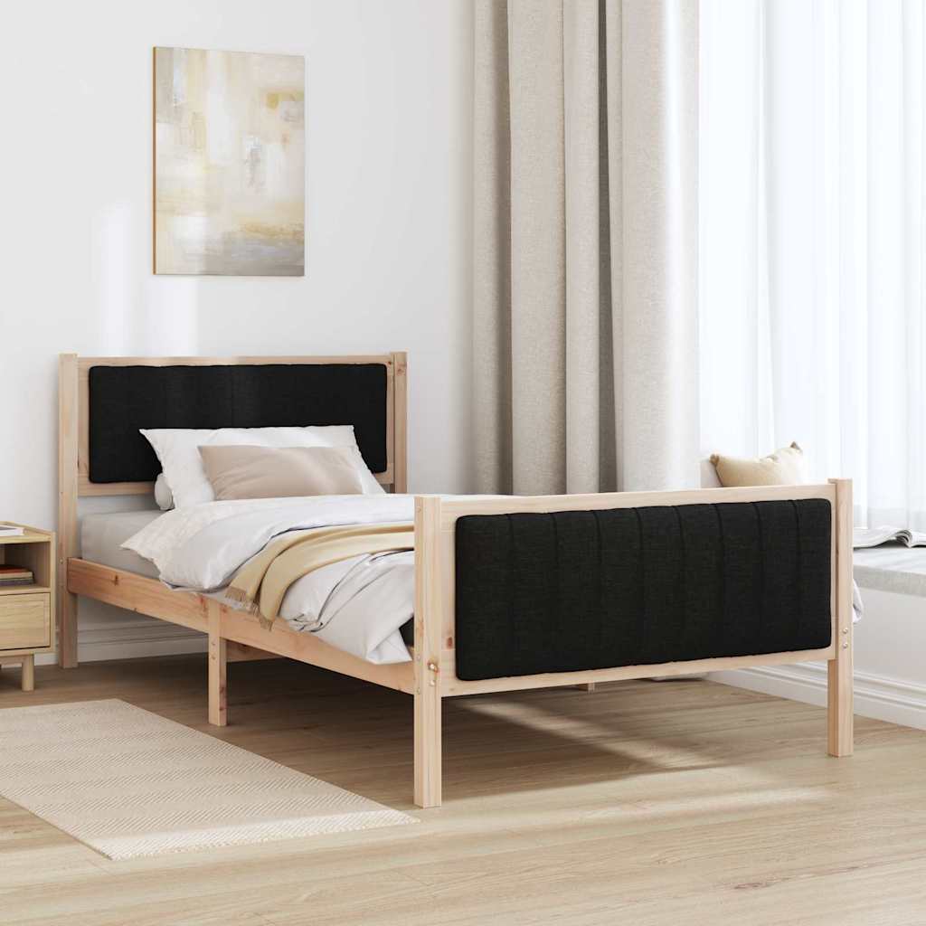 Struttura del Letto con testiera Marrone e nero 100 x 200 cm | homemem39