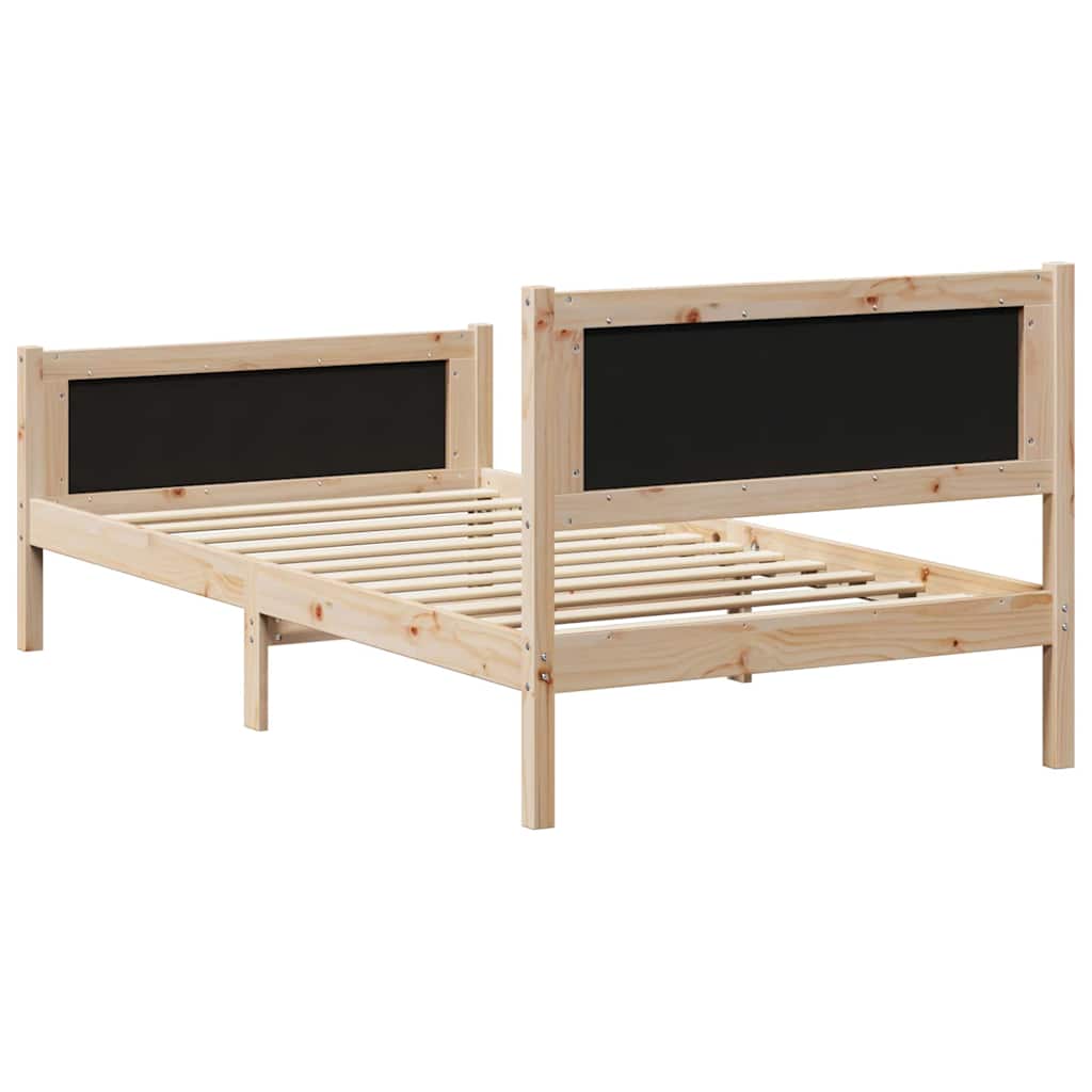Struttura del Letto con testiera Marrone e nero 100 x 200 cm | homemem39