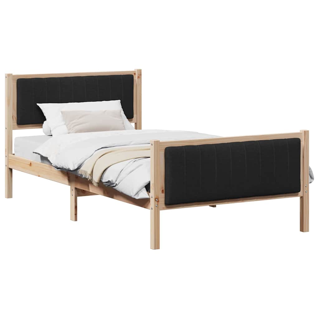 Struttura del Letto con testiera Marrone e nero 100 x 200 cm | homemem39