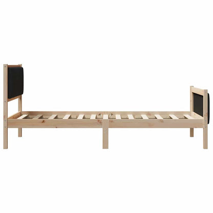 Struttura del Letto con testiera Marrone e nero 100 x 200 cm | homemem39