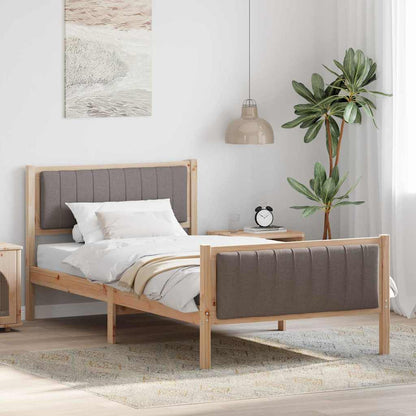 Struttura del Letto con testiera Marrone e taupe 100 x 200 cm | homemem39