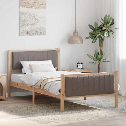 Struttura del Letto con testiera Marrone e taupe 100 x 200 cm | homemem39