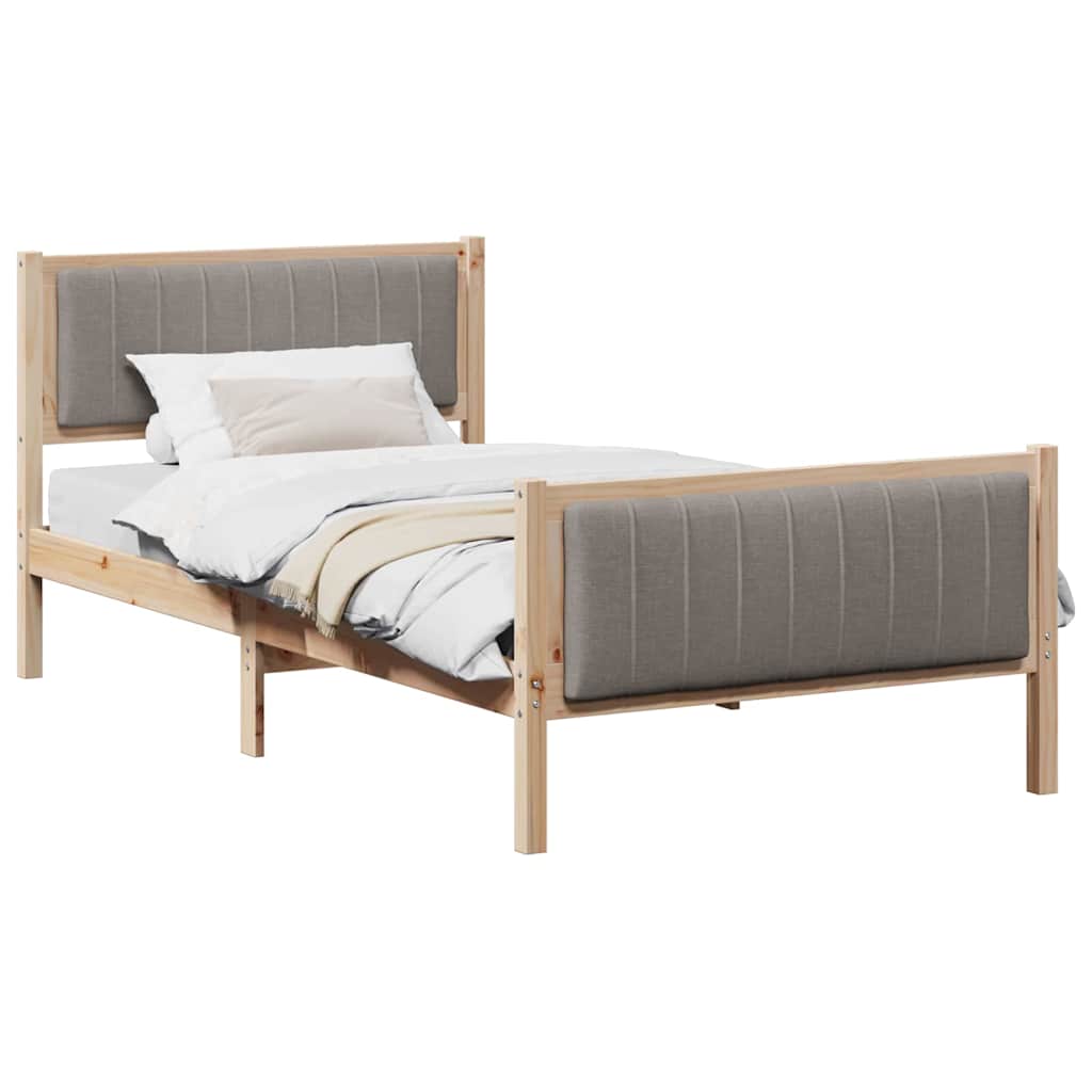 Struttura del Letto con testiera Marrone e taupe 100 x 200 cm | homemem39