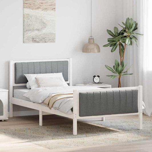 Struttura del Letto Bianco e grigio chiaro 100 x 200 cm | homemem39