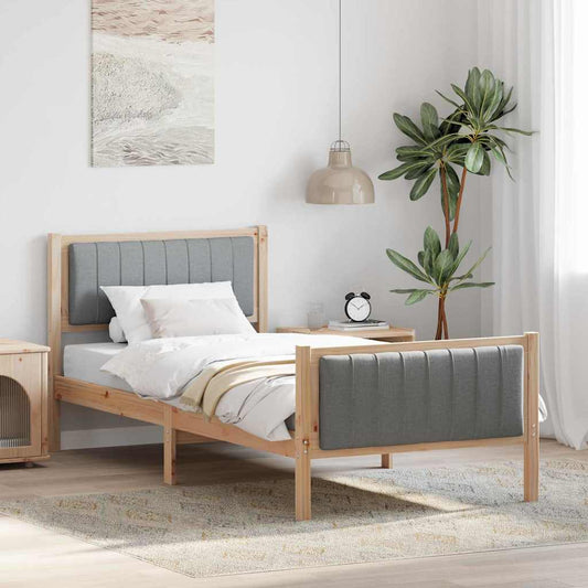 Struttura del Letto Marrone e grigio chiaro 90 x 200 cm | homemem39
