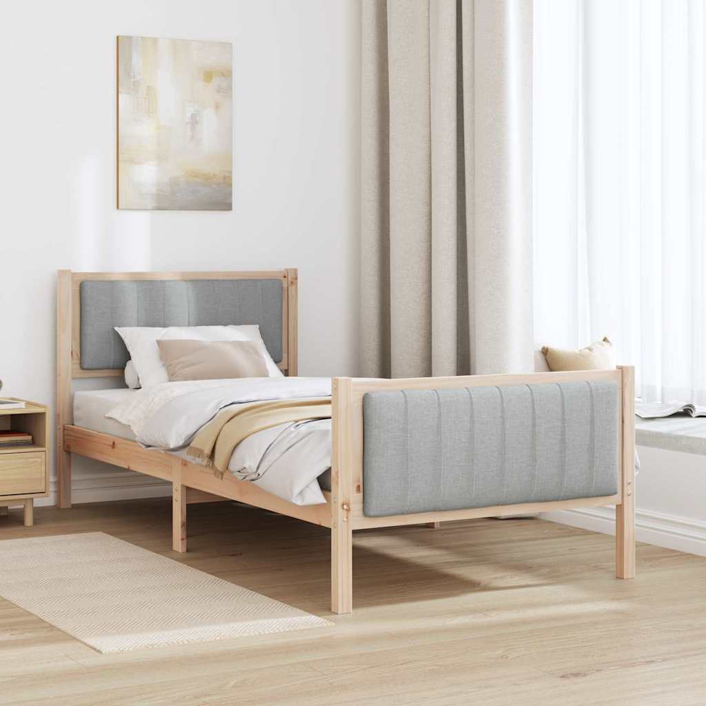 Struttura del Letto Marrone e grigio chiaro 90 x 200 cm | homemem39