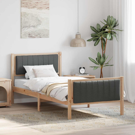 Struttura del Letto marrone e grigio scuro 90 x 200 cm | homemem39