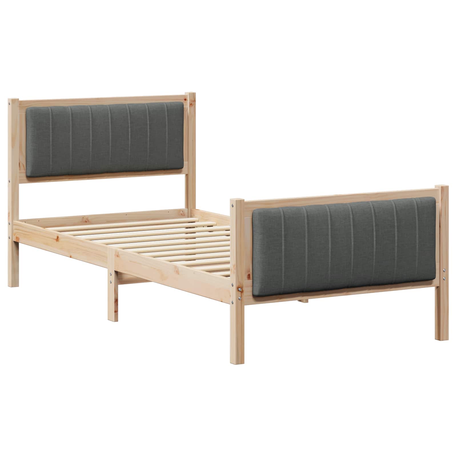 Struttura del Letto marrone e grigio scuro 90 x 200 cm | homemem39