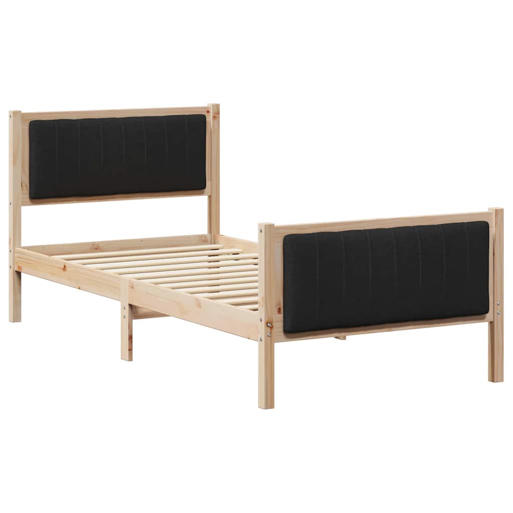 Struttura del Letto con testiera Marrone e nero 90 x 200 cm | homemem39