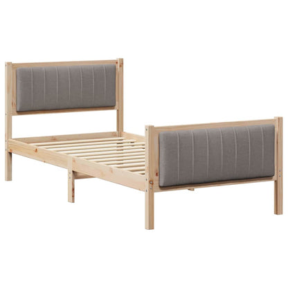 Struttura del Letto con testiera Marrone e taupe 90 x 200 cm | homemem39