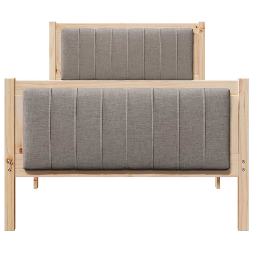 Struttura del Letto con testiera Marrone e taupe 90 x 200 cm | homemem39