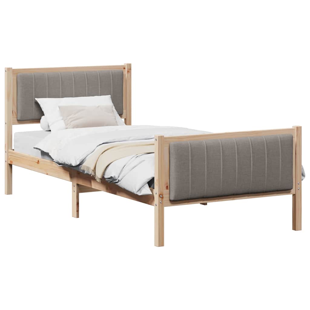 Struttura del Letto con testiera Marrone e taupe 90 x 200 cm | homemem39