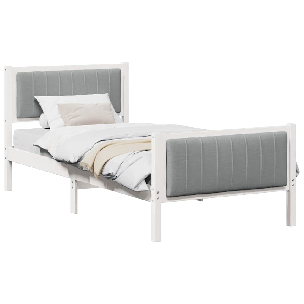 Struttura del Letto Bianco e grigio chiaro 90 x 200 cm | homemem39