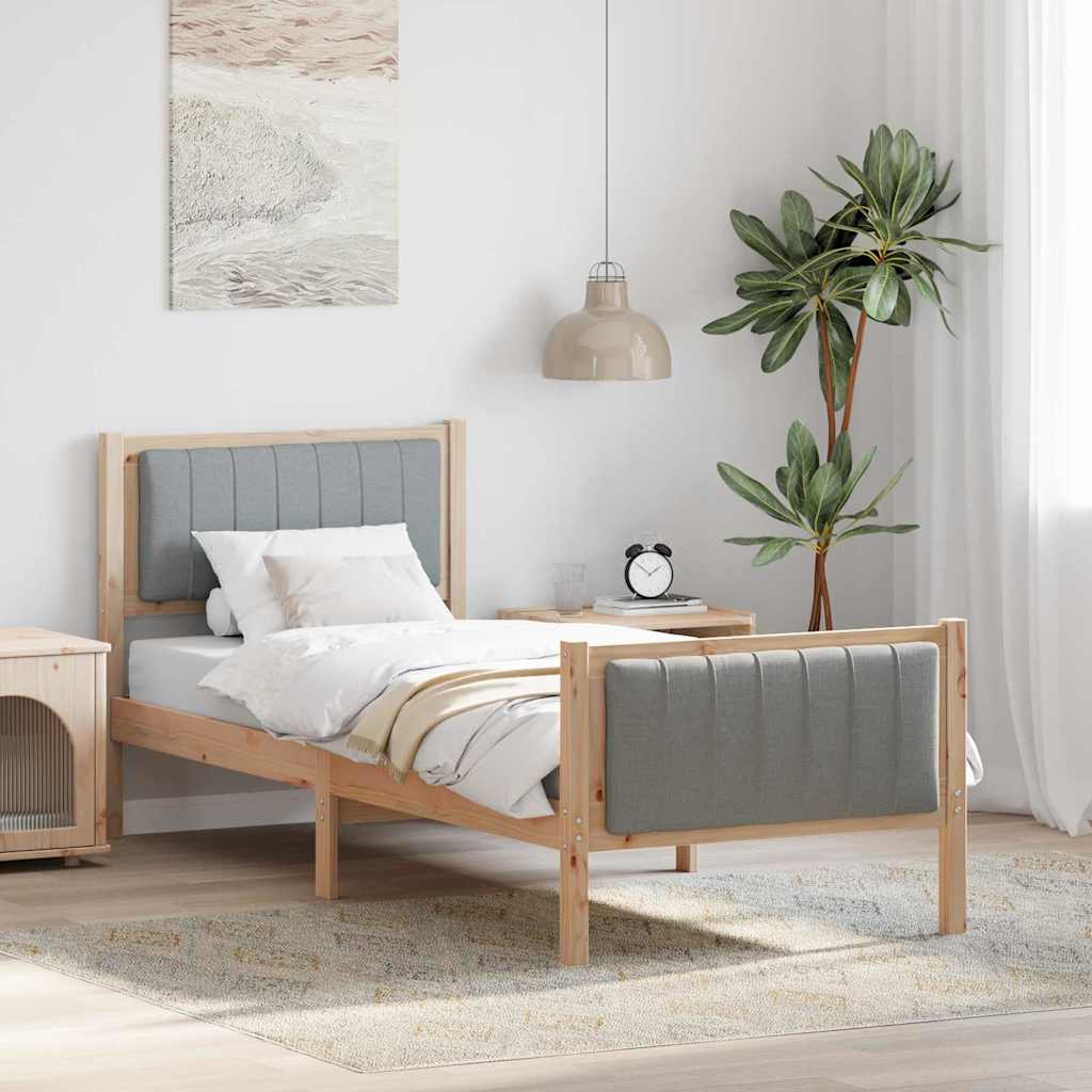 Struttura del Letto Marrone e grigio chiaro 80 x 200 cm | homemem39