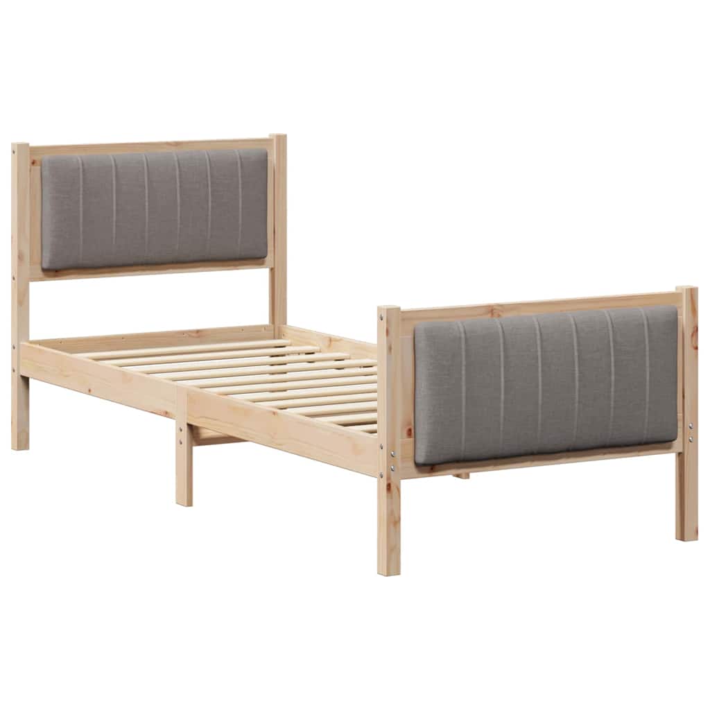 Struttura del Letto con testiera Marrone e taupe 80 x 200 cm | homemem39