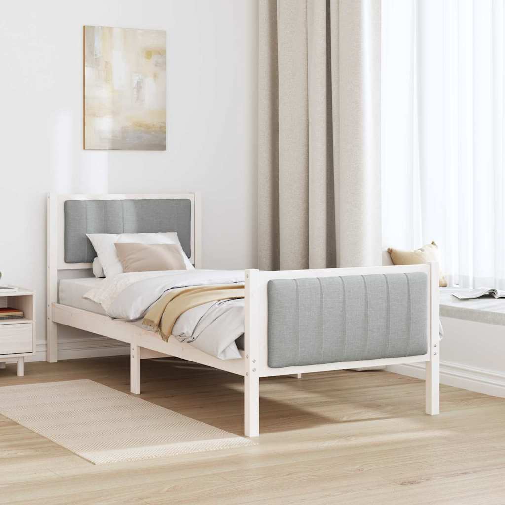 Struttura del Letto Bianco e grigio chiaro 80 x 200 cm | homemem39