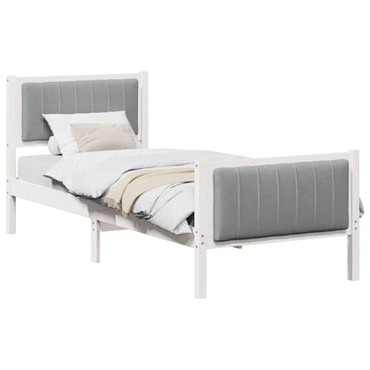 Struttura del Letto Bianco e grigio chiaro 80 x 200 cm | homemem39