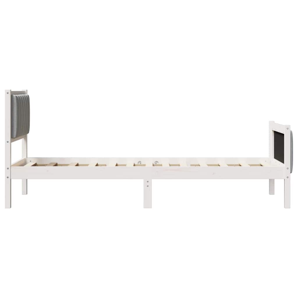 Struttura del Letto Bianco e grigio chiaro 80 x 200 cm | homemem39