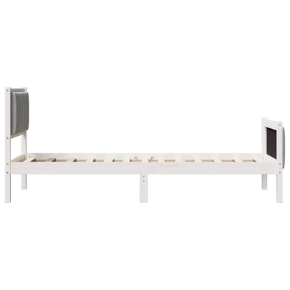 Struttura del Letto Bianco e grigio chiaro 80 x 200 cm | homemem39