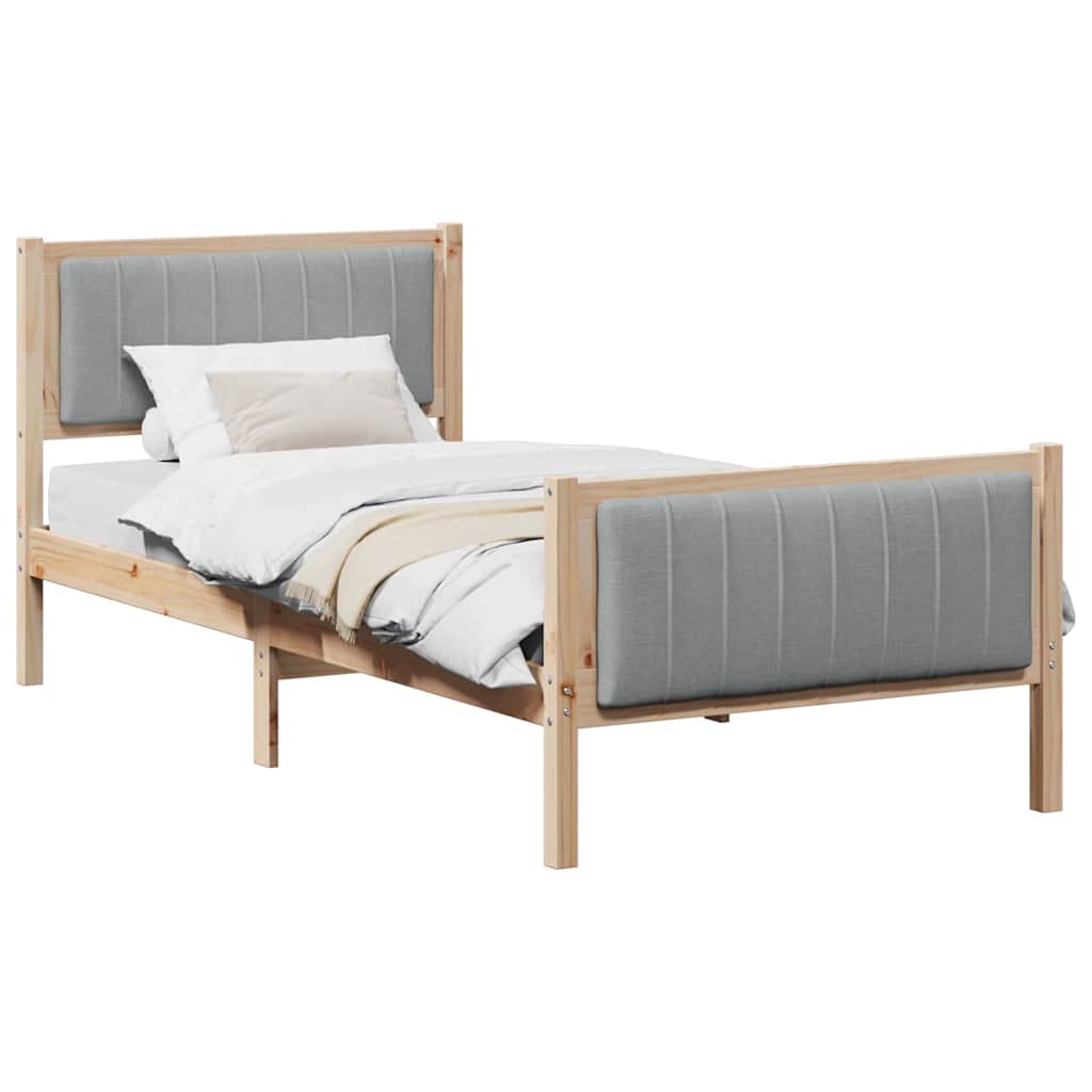Struttura del Letto Marrone e grigio chiaro 90 x 190 cm | homemem39