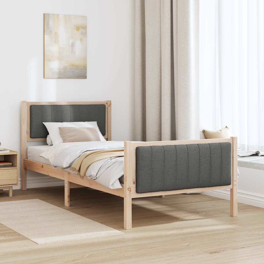 Struttura del Letto marrone e grigio scuro 90 x 190 cm | homemem39