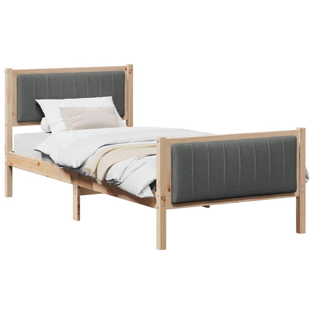 Struttura del Letto marrone e grigio scuro 90 x 190 cm | homemem39