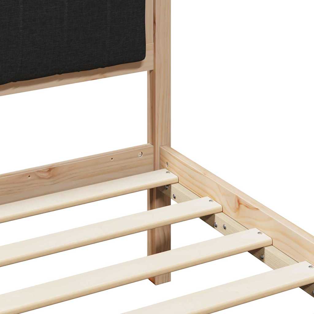 Struttura del Letto con testiera Marrone e nero 90 x 190 cm | homemem39