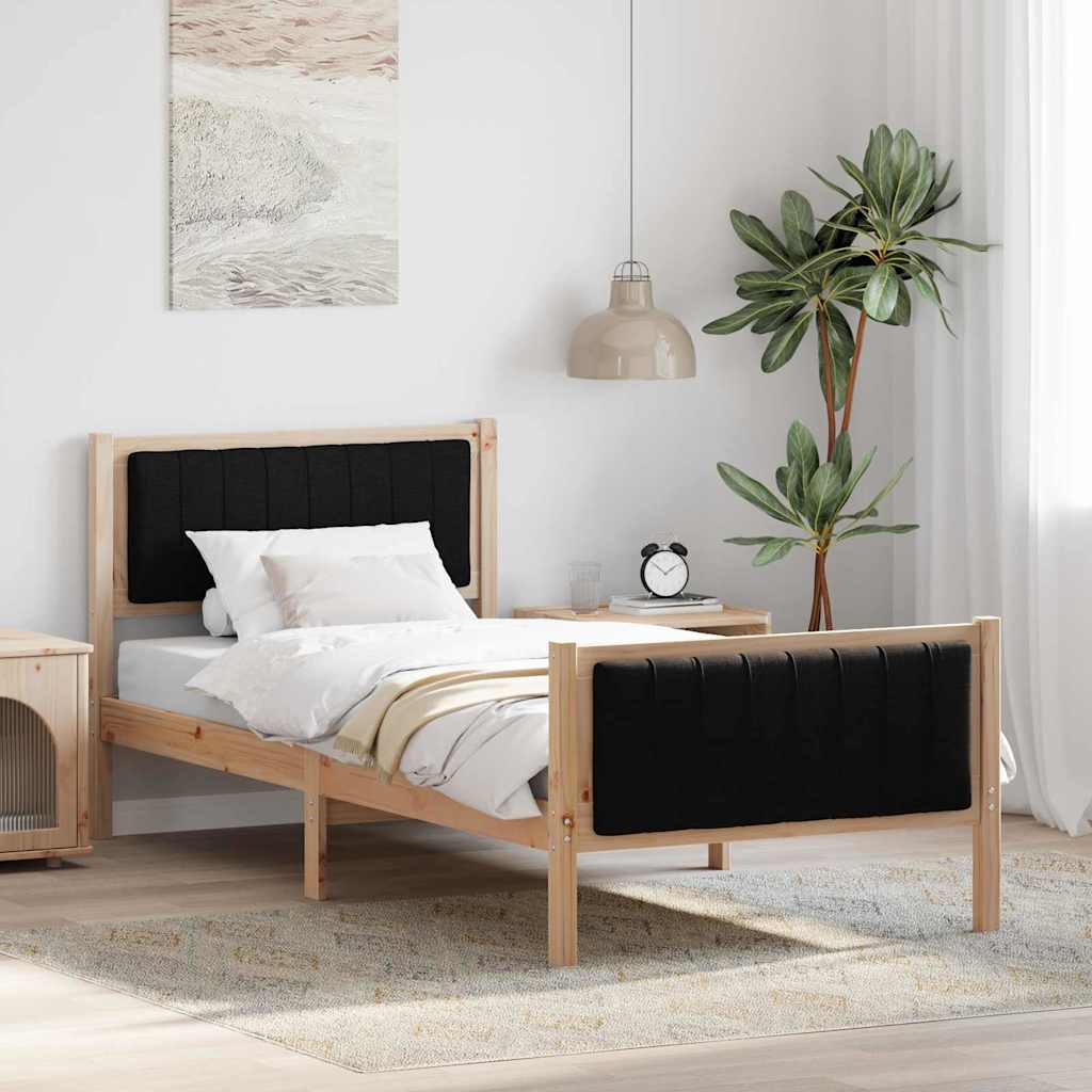Struttura del Letto con testiera Marrone e nero 90 x 190 cm | homemem39