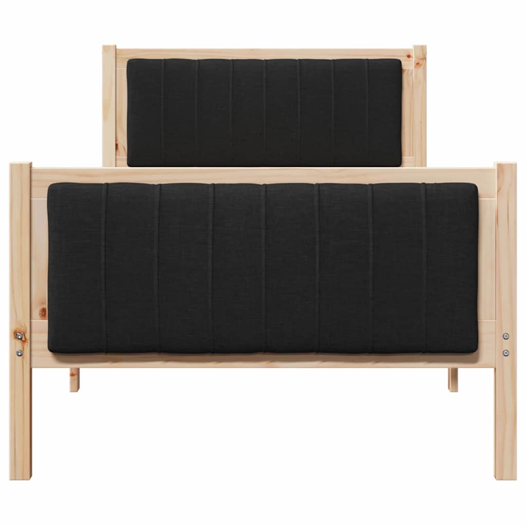 Struttura del Letto con testiera Marrone e nero 90 x 190 cm | homemem39