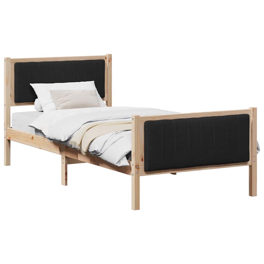 Struttura del Letto con testiera Marrone e nero 90 x 190 cm | homemem39