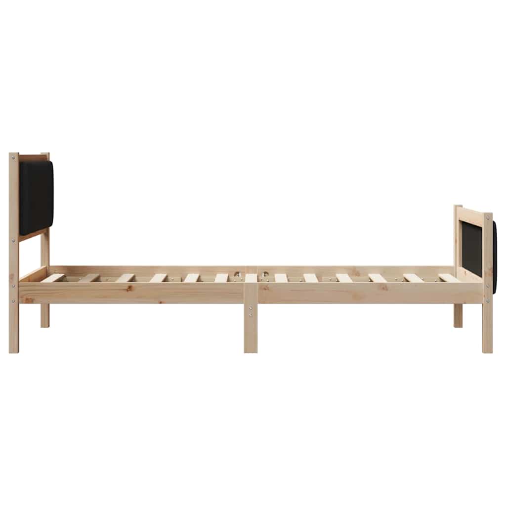 Struttura del Letto con testiera Marrone e nero 90 x 190 cm | homemem39